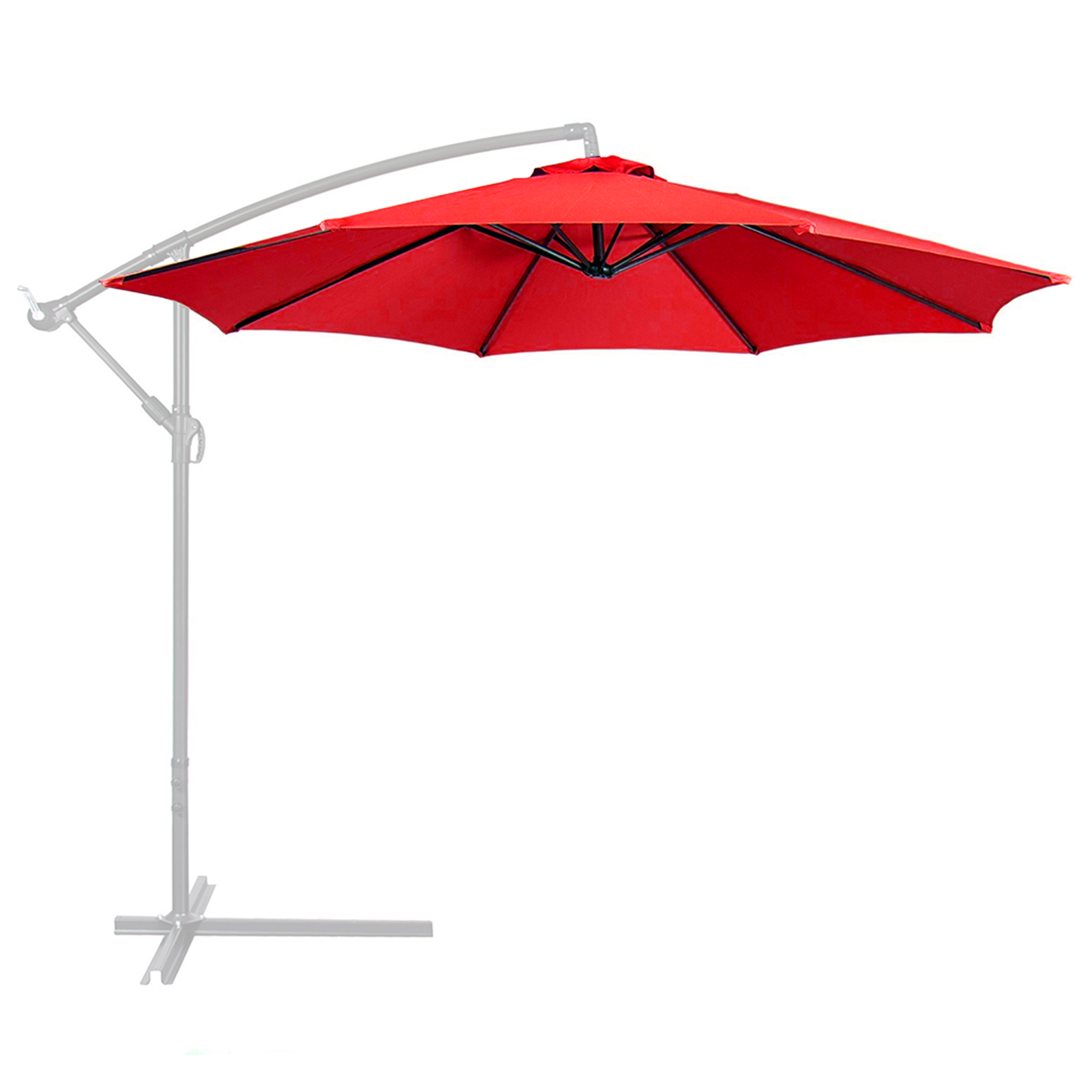 8 Ribs Umbrella Replacement Canopy Backyard UV Poolside Sun Shade For