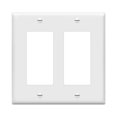 thumbnail image 1 of Placa de pared ENERLITES de 2 módulos, blanco brillante, policarbonato, 1 of 7
