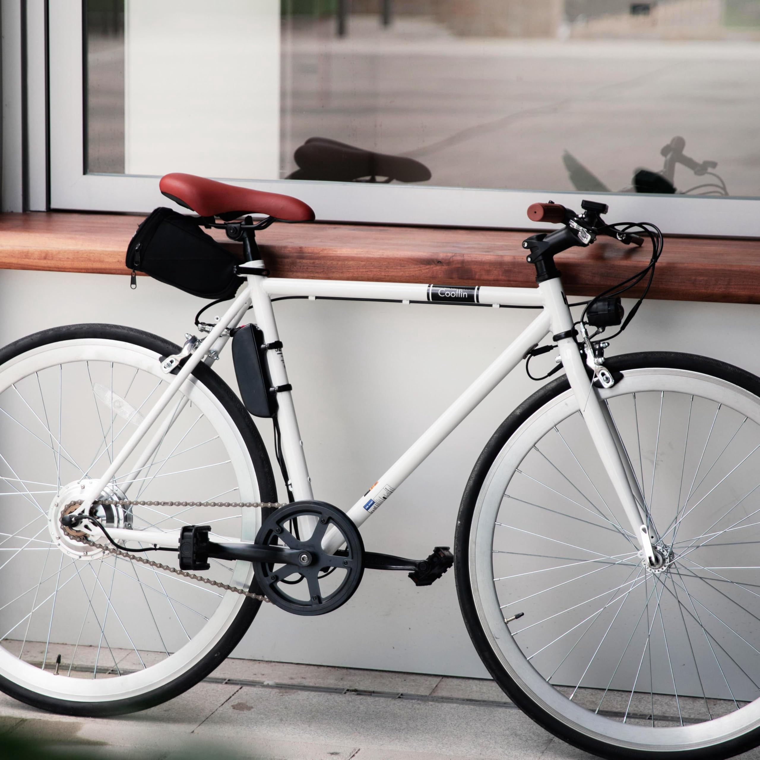 Hiland 700C Road Electric Bike for Adults, Commuting Ebike 36V Removable Battery, White UL2849