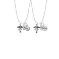 thumbnail image 2 of Delight Jewelry Silvertone Caduceus - NP Mother & Daughter Heart Necklaces (Set of 2), 19"+2", 2 of 4