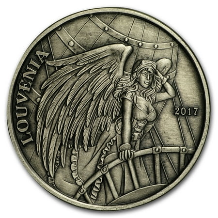 1 oz Silver Antique Round - Angels & Demons Series (Louvenia)
