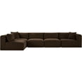 thumbnail image 3 of Meridian Furniture 5-Piece Brown Corduroy Performance Fabric Modular Sectional, 3 of 13