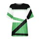 thumbnail image 3 of Tops de Hombro Frío para Mujeres Hombro Impreso Casual Insertado Cuello Redondo de Manga Corta, Moda Superior, 3 of 4