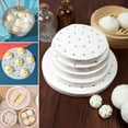 thumbnail image 6 of 100PCS 7.5 Inches Air Fryer Liners, Perforated Parchment Paper Sheet, Round Bamboo Steamer Liners, Non-Stick Basket Mat, White, 6 of 9