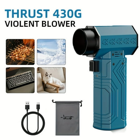 Compressed Air Duster - 90000 RPM Per Minute - Infinitely Adjustable Wind Power Level, 4*2500 MAh Lithium-ion Battery High-power Car Duster for Computer Keyboard Mainframe Cleaning, Outdoor