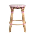 thumbnail image 2 of Butler Specialty Company Tobias Rattan Round 24" Counter Stool - White and Pink, 2 of 6