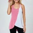 thumbnail image 2 of UPPADA Womens Color Block Tank Tops Trendy Comfy Tunic Tops Cute Crewneck Cami Tank Top Long Shirts To Wear with Leggings ,L Pink Tank Tops, 2 of 6