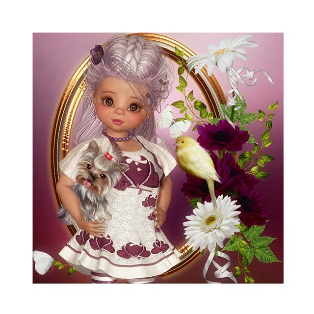 Cuadros Decorativos Kit de imagen de diamante de taladro redondo completo de niña de dibujos animados de bricolaje 5D (WT1030) DQrwqpou Nuevos Originales