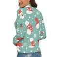thumbnail image 3 of Snow Santa Gift Sock Christmas Pattern Women's Turtleneck Sweater Long Sleeve Ribbed Fitted Turtle Neck Casual Fall Winter Collection Top M, 3 of 4