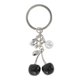 thumbnail image 1 of Ofertas Únicas 1 Pc Encantadores de Bolso de Cereza Elegantes Llavero Accesorios de Bolsa Tono Plateado Negro, 1 of 5