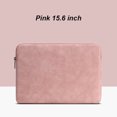 thumbnail image 1 of Funda para computadora portátil de cuero, impermeable, bolsa para computadora portátil, cremallera, funda para computadora a prueba de golpes, rosa, 15.6 pulgadas Inevent EL002886-03, 1 of 7