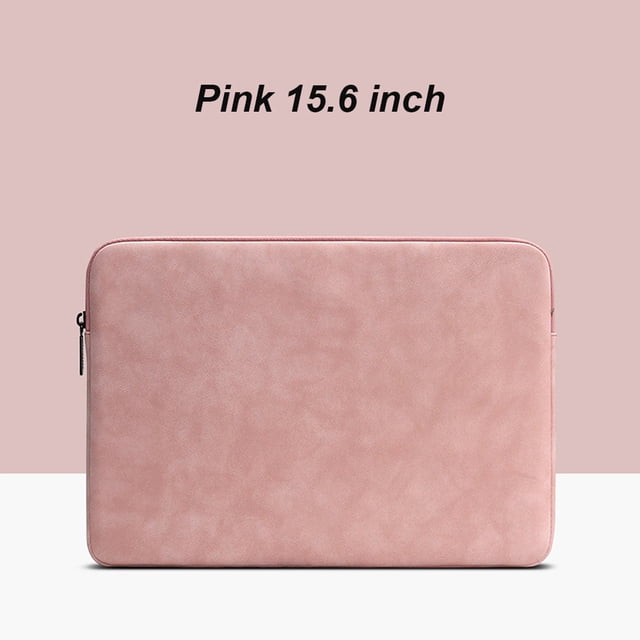 Funda para computadora portátil de cuero, impermeable, bolsa para computadora portátil, cremallera, funda para computadora a prueba de golpes, rosa, 15.6 pulgadas Inevent EL002886-03