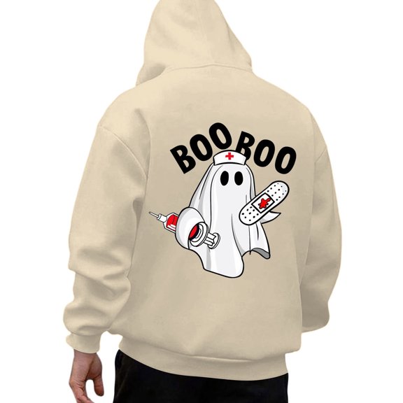 Tisuna Men'S Halloween Hoodies Ghost Print Long Sleeve Hooded Tops Lightweight Men Festival Theme Party Hoody Clothes Size L