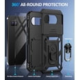 thumbnail image 3 of KOMI for Google Pixel 9a Case with Slide Camera Cover HD Screen Protector [Military Grade 16ft. Drop Tested] Magnetic Ring Holder Kickstand Protective Phone Case for Google Pixel 9A 2025 (6.3 inch), 3 of 5
