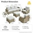 thumbnail image 4 of XIZZI 8 Pieces Outdoor Patio Furniture All Weather Rattan Conversation Set High Back Seating Set Modular Outside Sectional Sofa with Swivel Rocking Chairs for Porch,Gray, 4 of 9