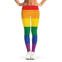 Lgbt Pride Rainbow Flag Print Leggings, Lgbt Lgbtq  Pride Month Gifts Sexy Yoga Leggings For Women.