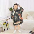 thumbnail image 6 of FORMRS Wearable Blanket Hoodie with Sleeves for Kids Cozy Flannel Sweatshirt, Gray Dinosaur, 6 of 7