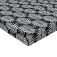 thumbnail image 4 of Palm Leaf Fitted Sheet, Symmetric Tropical Leaves Exotic Island Botany Retro Jungle Nature Pattern, Decorative Soft Bedding All-round Elastic Pocket, California King, Black and White, by Ambesonne, 4 of 5