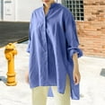 thumbnail image 5 of Seductiva Women's Dress Shirts Long Sleeve Women Women's Oversized Linen Shirts Blouses Tops Long Sleeve High Up Shirts Wrinkle-Free Solid Work Blouse Fashion Basic Tees, 5 of 7