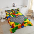 thumbnail image 4 of Erosebridal Colorful Building Blocks Bedding Sets Queen with Comforter, Construction Duvet Insert, REversible 3 Pieces, Microfiber, 4 of 7