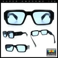 thumbnail image 2 of Mod Thick Plastic Minimal Plastic Retro Fashion Sunglasses Black - Blue, 2 of 7