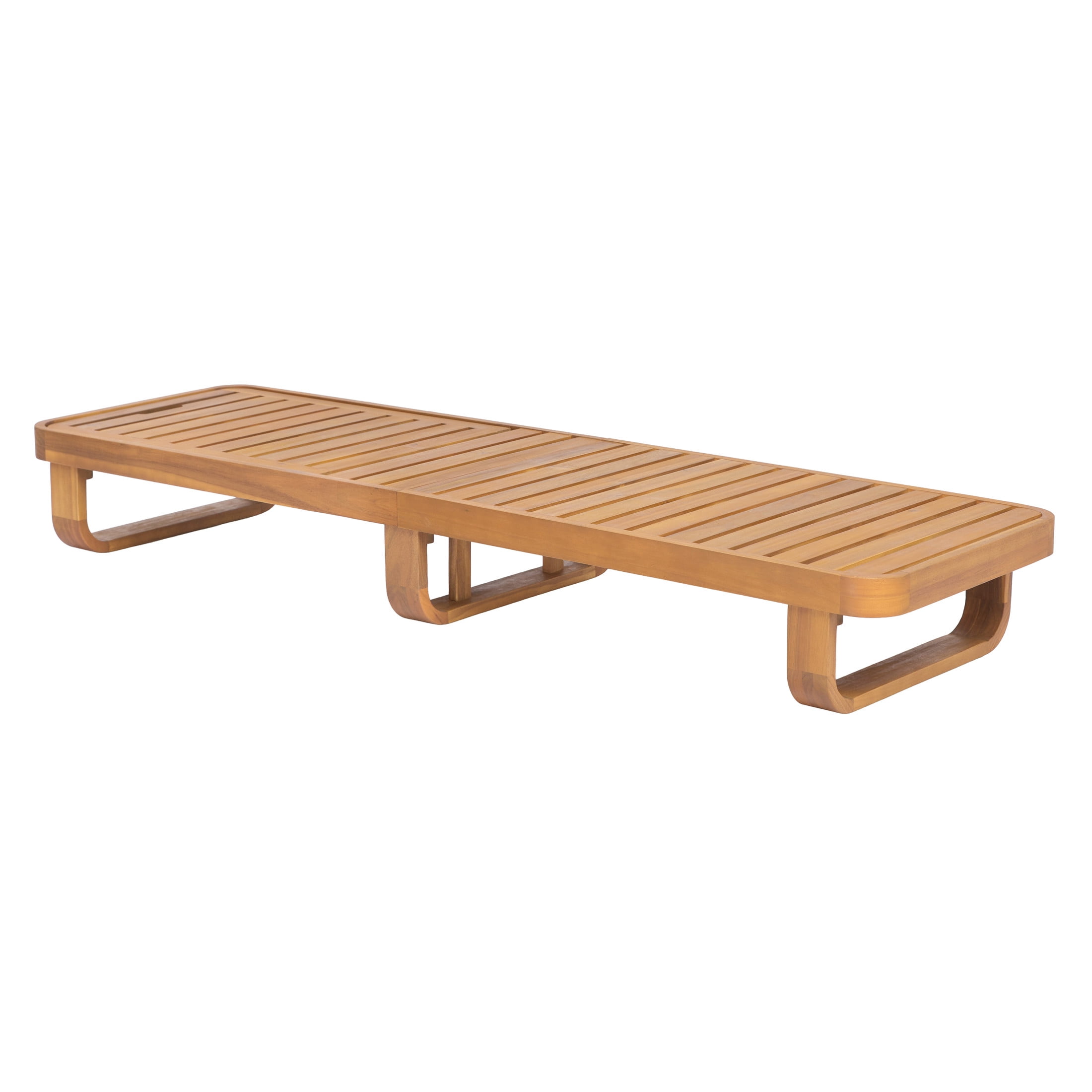 Christopher Knight Home Modern Acacia Wood Outdoor Chaise Lounge with Adjustable Backrest, Natural, Set of 4