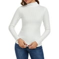 thumbnail image 2 of SWQZVT Womens Turtleneck Sweaters Shirts Long Sleeve Slim Fit Fall Fashion Base Layer Pullover Fleece Ribbed Thermal Underwear Tops, 2 of 8
