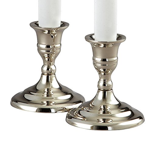 Elegance 72747 Hampton Pair of Candlesticks 3.5" H Silver