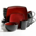 thumbnail image 1 of Gibson Elite Soho Lounge 16 Piece Plates, Bowls, & Mugs Dinnerware Set, Burgundy, 1 of 3