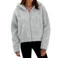 thumbnail image 4 of DAFPZW Faux Fur Fleece Jacket for Women Zip Up Sherpa Jackets Fluffy Coat Fuzzy Teddy Winter Hoodies, 4 of 9
