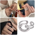 thumbnail image 2 of Bague Doigt Ouvert à Couches Argentée Rétro Empilable Ajustable Bijoux pour Femmes Filles Style Punk Gothique Accessoire de Mode Unique, 2 of 8