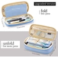 thumbnail image 2 of Big Capacity Pencil Pen Case Office College School Large Storage High Capacity Bag Pouch Holder Box Organizer Light Blue, 2 of 6