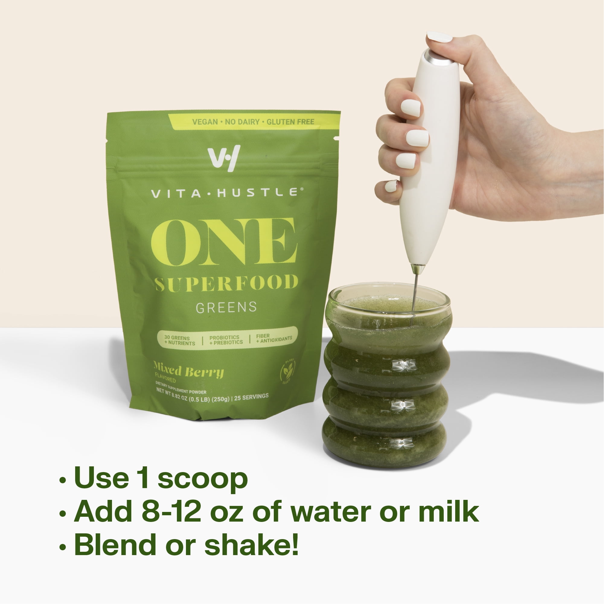 One Superfood Greens Powder, Probiotics, Mixed Berry, 25 Servings