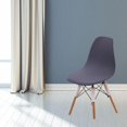 thumbnail image 6 of yotijay Stretchable Shell Chair Cover Solid Color Weddings Ceremonies Mid-Century Modern dark gray, 6 of 9