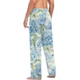 thumbnail image 5 of Men's Pajama Pants with Pockets Sleepwear Lounge Pants Stretch Casual Hydrangea Blue Flowers, 5 of 6