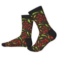 thumbnail image 2 of Vsdgher Chili2 Unisex Crew Socks Lightweight Breathable Ventilation Ankle Socks, Mid-calf socks for Daily, 2 of 7