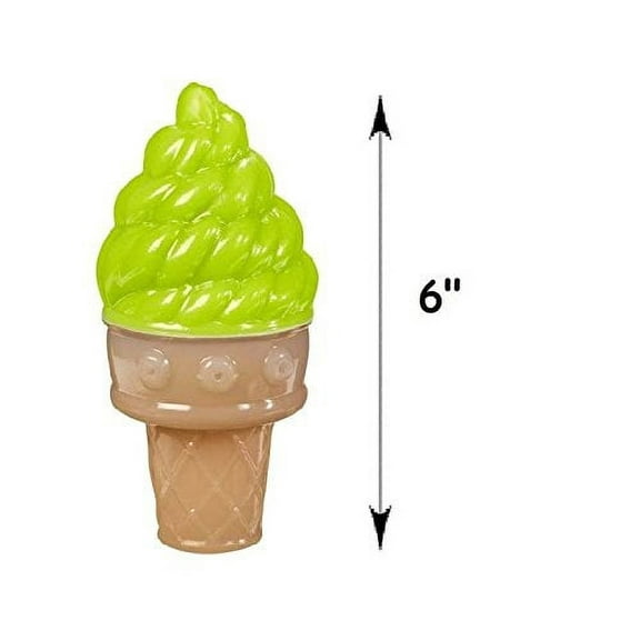 Cooling Dog Toys Fun Summer Ice Cream Cone & Popsicle Look Choose Color & Shape(Green Ice Cream Cone)