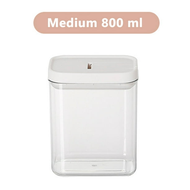 Boîte de rangement hermétique en plastique pour récipient alimentaire avec  couvercle, pot d'assaisonnement pour céréales, farine scellée 