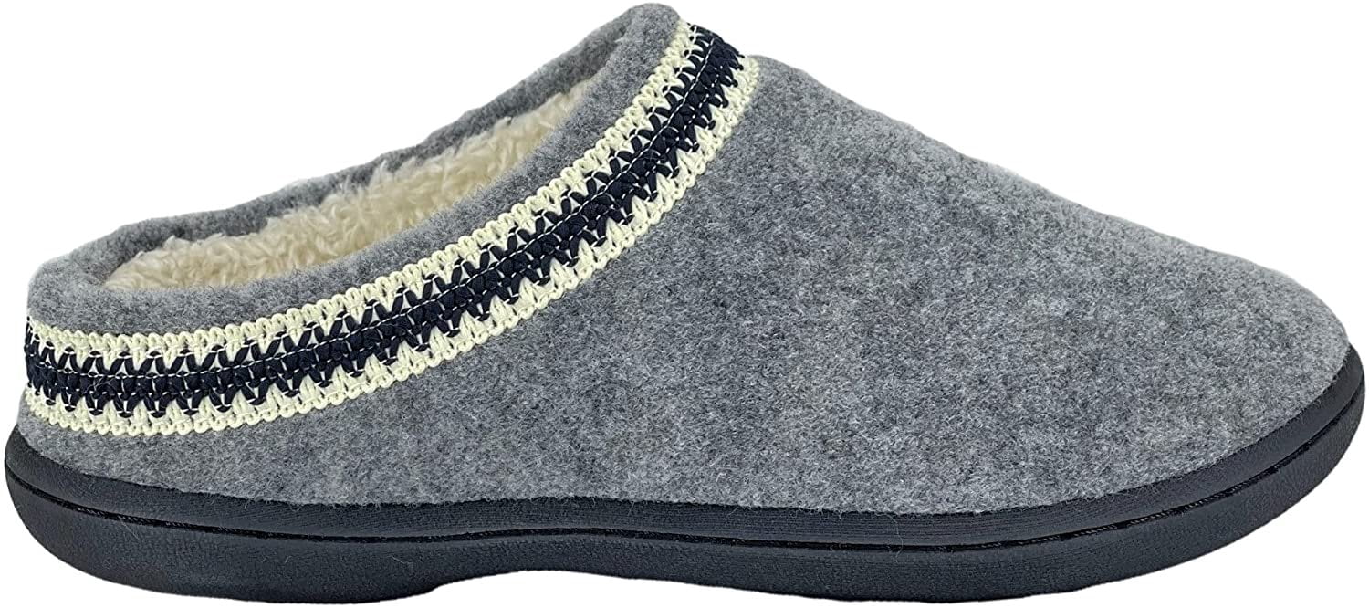 Clarks Women's Quilted Felt Clog Slippers - Plush Terry Lining, Indoor/Outdoor Sole