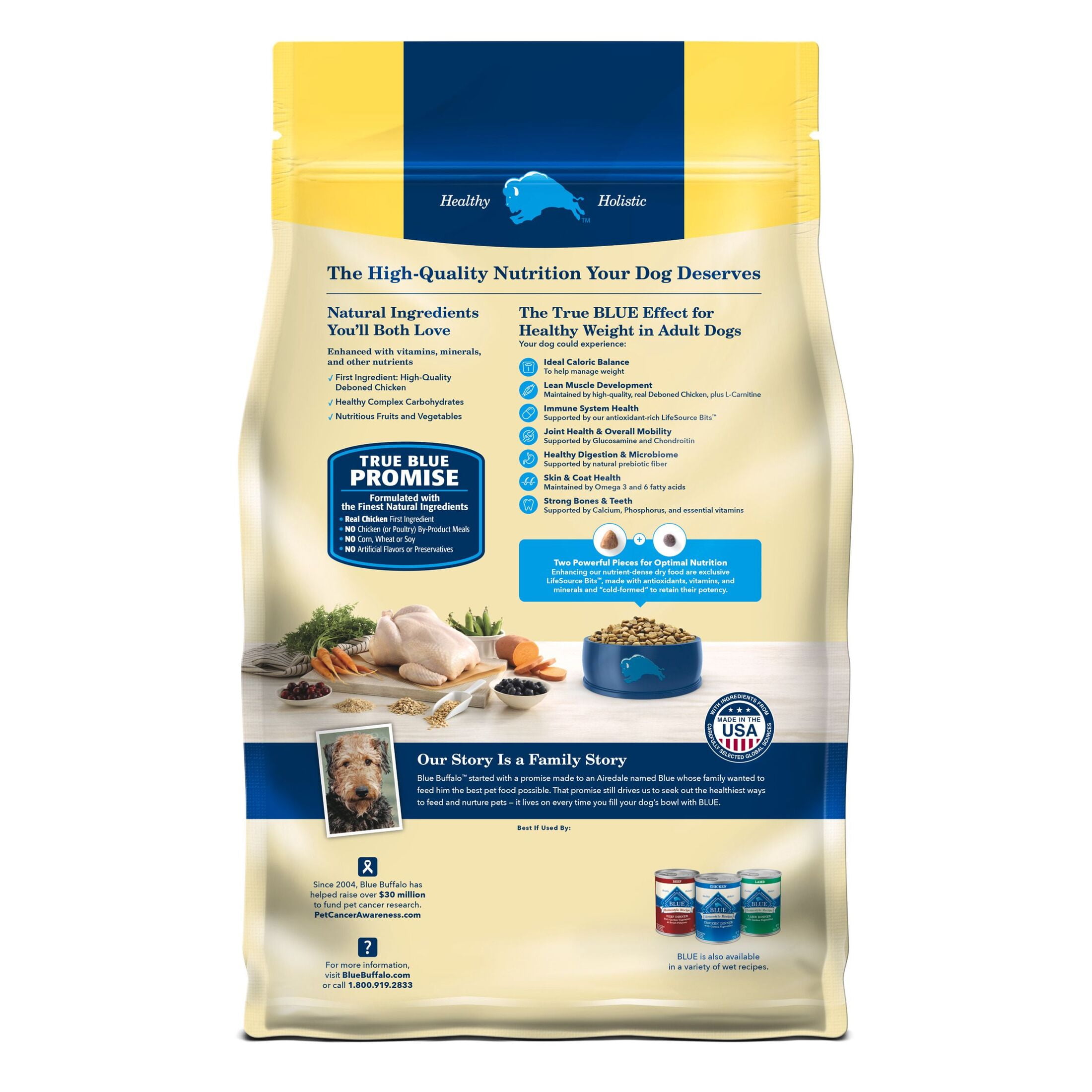 Blue Buffalo Life Protection Formula Healthy Weight Adult Dry Dog Food, Chicken, 34-lb Bag