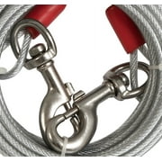 Aspen Pet Heavy Duty Dog Tie-Out Galvanized Steel Cable, 20 Long for Dogs Up To 100 lb, Silver