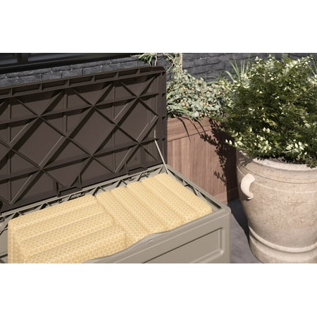 Suncast 73-Gal. Weather-Resistant Resin Outdoor Patio Storage Box, Light Taupe