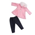 thumbnail image 5 of Juego de 2 ropa de muñeca, abrigo de lana con pantalones, para americano de 18 pulgadas Rosado perfke American Doll Outfits 18 pulgadas, 5 of 5
