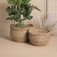 thumbnail image 5 of Wicker Planter Basket, Woven Straw Flower Pot, Planter Basket, Rattan Vase Sundries Organizers Storage Bins, Hand Woven Basket Planter with Plastics Liners, 5 of 8