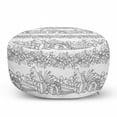 thumbnail image 1 of Forest Pouf Cover with Zipper, Squirrels Eating Nuts on Tree Branches of Farm Vegetables Autumn Garden, Soft Decorative Fabric Unstuffed Case, 30" W X 17.3" L, Charcoal Grey and White, by Ambesonne, 1 of 5