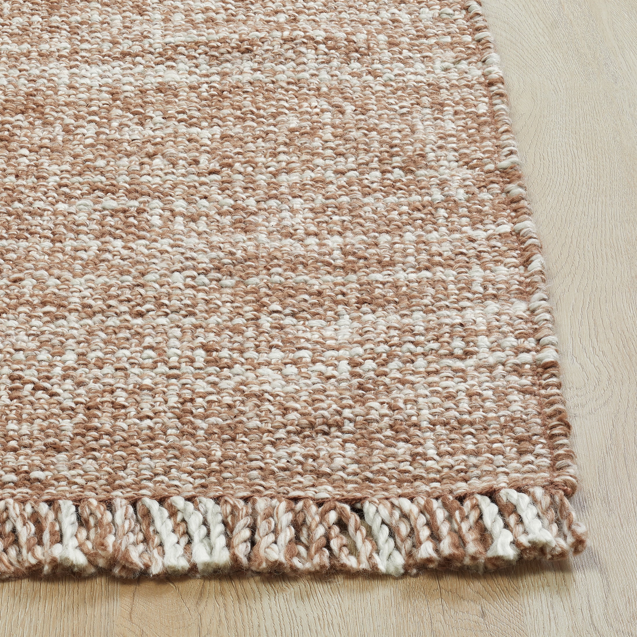 Better Homes & Gardens Brown Wool Handwoven Plaid Scatter Accent Indoor Rug, 30" x 46"