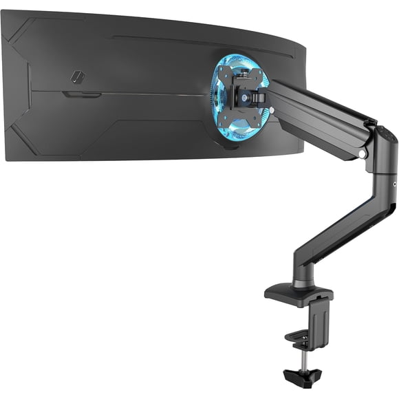 FOH Soporte de Escritorio para Monitor de Mesa de elevación de Gas, Gaming Brazo de Monitor Resistente, Soporte de visualización para VESA 75y100mm (Negro, Normal(Capacidad 10kg,14 a 35 pulgadas))
