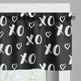 thumbnail image 3 of Ambesonne Abstract Valance Pack of 2, Xoxo Brush Stroked Text, 54"X12", Black White, 3 of 5