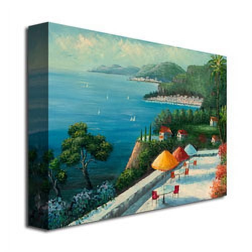 Trademark Fine Art "Cafe on Lake Como" Canvas Art by Rio