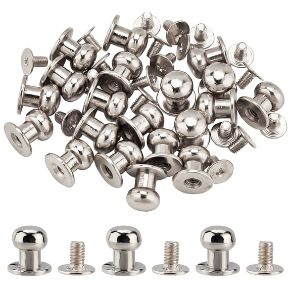 20 Set 8mm Chicago Round Head Button Stud Metal Screw Leather Rivets Post Fastener